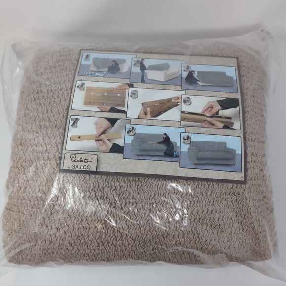 Gaico Melodia Stretch 1 Seater Furniture Cover Light Brown Sofa Protector - Picture 2 of 6